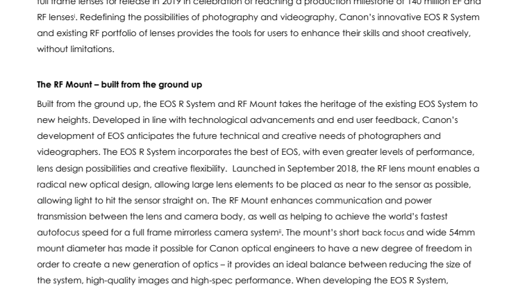 Step into the creative world of EOS R: Canon launches the compact, full frame EOS RP