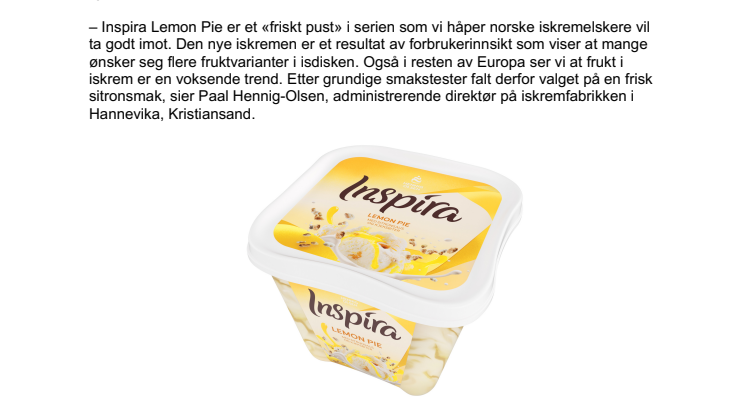 Nå finner du Lemon Pie-iskrem i isdisken
