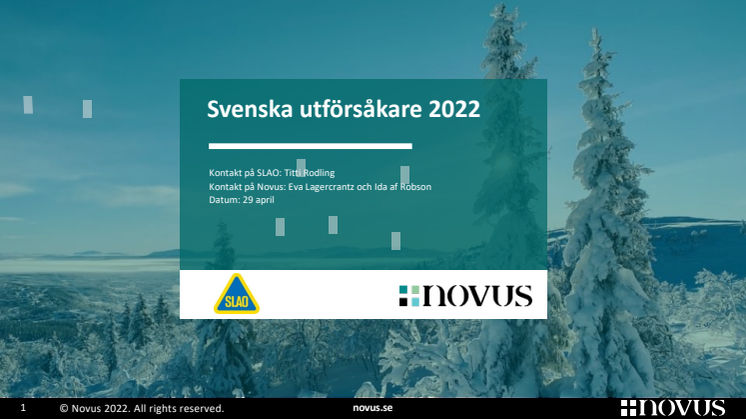 Sammanfattning Novusrapport: Svenska utförsåkare 2022