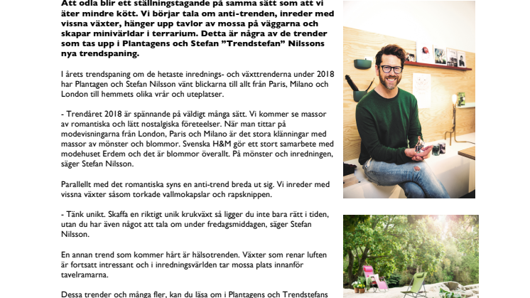 Spaning med Plantagen och Trendstefan - hetaste trenderna 2018