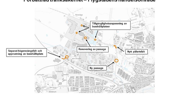 Nu förbättras trafiksäkerheten i Flygstadens handelsområde