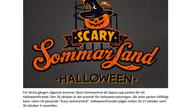 Skara Sommarland öppnar parken på Halloween