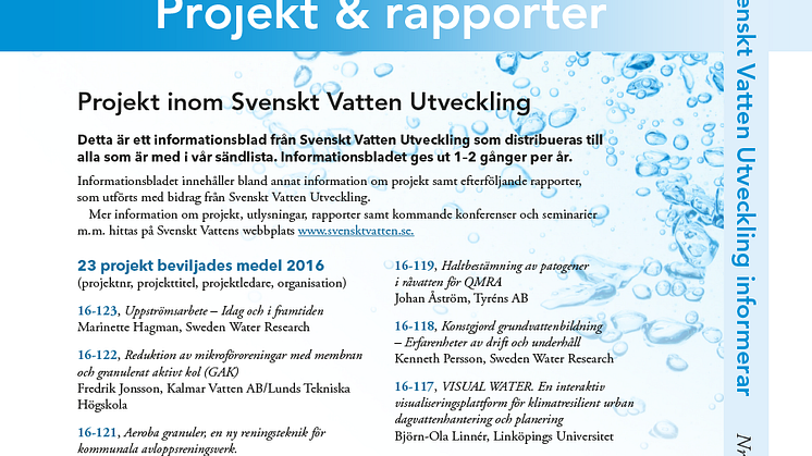 SVUs informationsblad nr 1, februari 2017