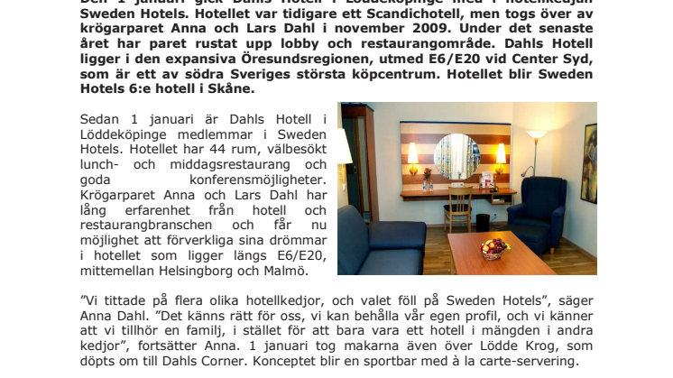 Tidigare Scandichotell ny medlem i Sweden Hotels
