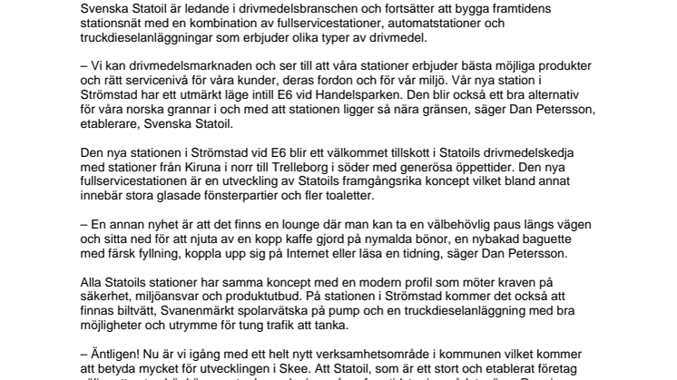 Första spadtaget för Statoils nya station i Strömstad  