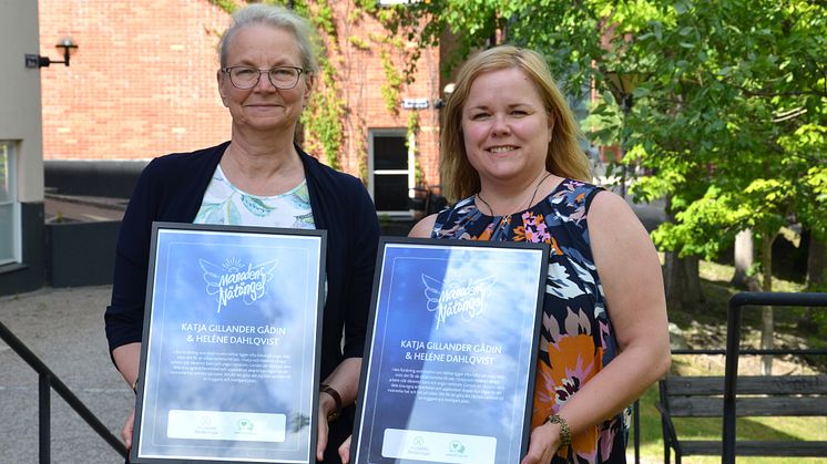 Forskarna Katja Gillander Gådin och Heléne Dahlqvist är Månadens Nätänglar i maj