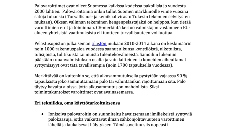 Miten valitsen parhaan palovaroittimen kotiini?  