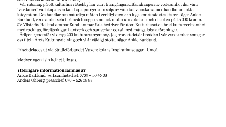 Årets kulturavdelning