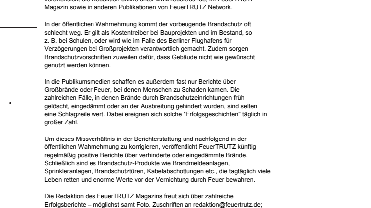 Leser-Aufruf: Brandschutz wirkt!