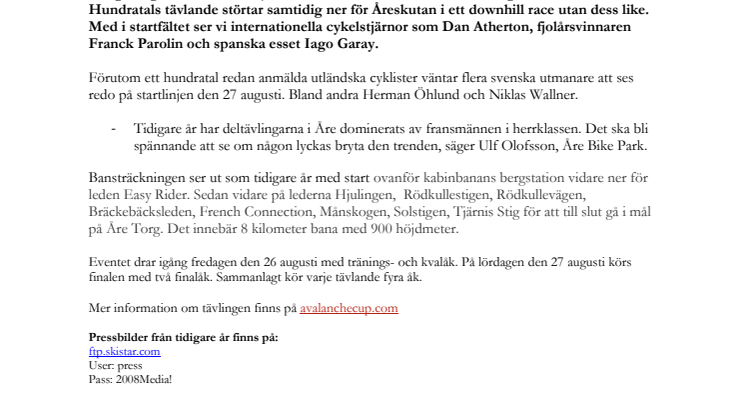 Cykelvärldens megastjärnor på plats i Åre under Maxi Avalanche