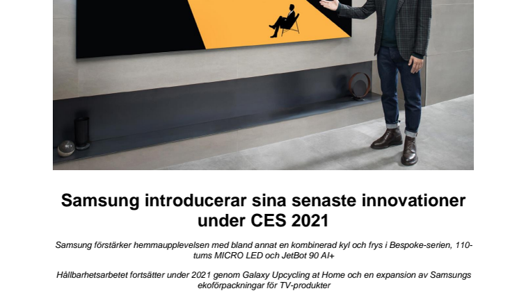 Samsung introducerar sina senaste innovationer under CES 2021