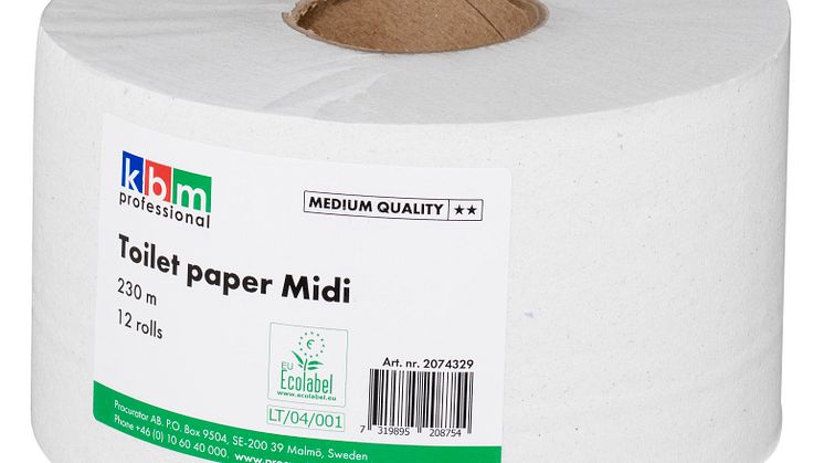 KBM Toalettpapper Midi 230m Kvalitet Medium