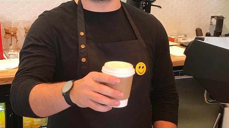 Barista Ryan Porter serves a great cup at Hatfield station’s new iamcoffee outlet