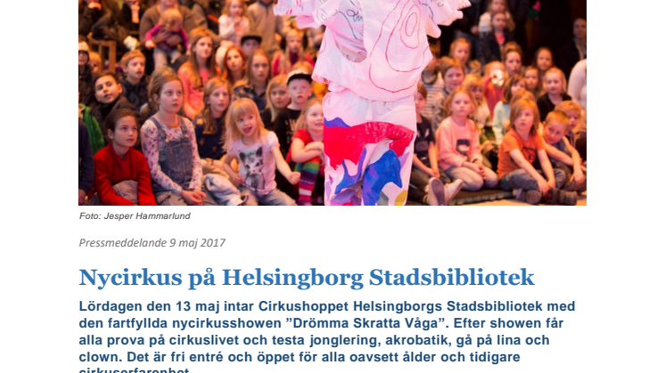 Nycirkus på Helsingborg Stadsbibliotek