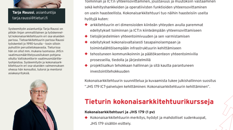 Esite: Kokonaisarkkitehtuuri toiminnan tehostajana