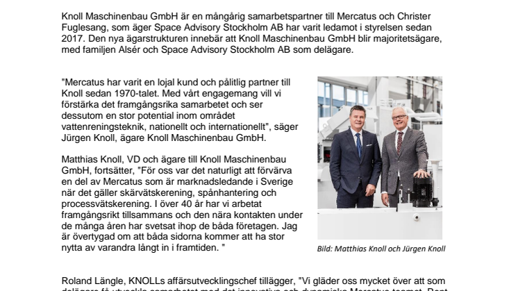 Mercatus Engineering får ny ägarkonstellation - Spännande framtid till mötes
