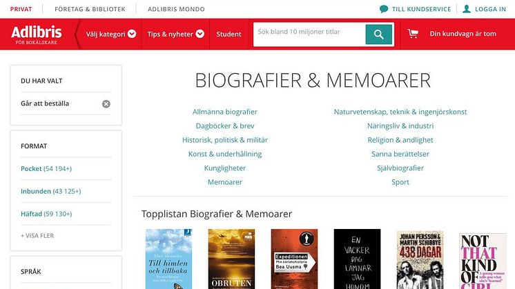 "En vacker dag" succéboken som efter fyra månader ligger på plats fyra på topplistan