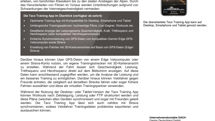 Mehr Möglichkeiten mit der neuen Tacx Training App