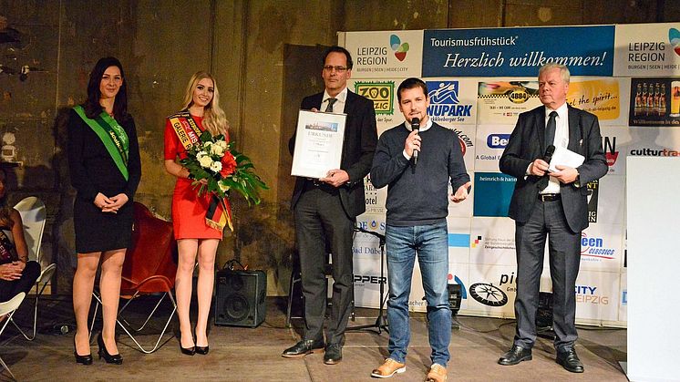 Der Kanupark Markkleeberg mit Geschäftsführer Christoph Kirsten belegte den 3. Platz in der Kategorie "Unternehmen"