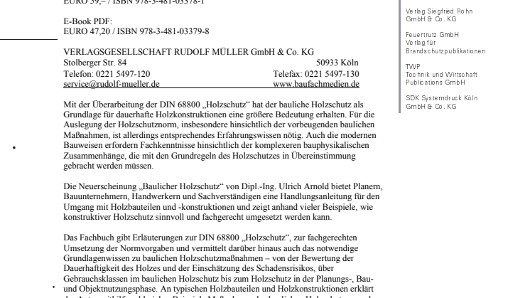 Baulicher Holzschutz 