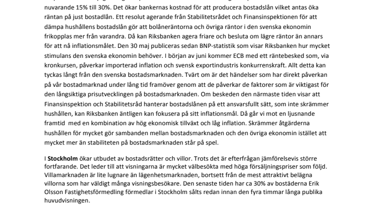 Erik Olsson kommenterar bostadsmarknaden maj 2014