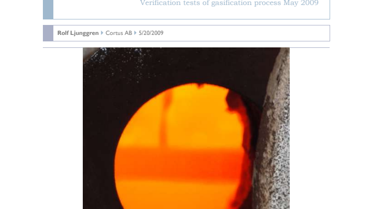 Sucessful Run of Second Pilot Gasification Campaign 