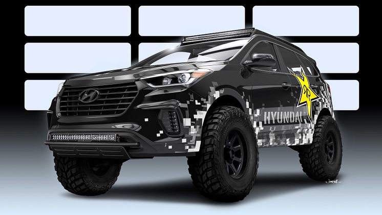 Dette er Hyundais lystgassdrevne Santa Fe off-road bil, bygget av Rockstar Performance  Garage 