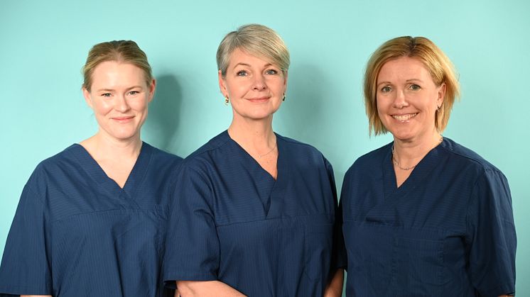 Sofia Otterhag, specialist i allmänmedicin, Petra Ander, sjuksköterska och verksamhetschef, och Ragnhild Tunehag, specialist i allmänmedicin.
