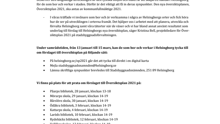 ​Förslag till ny översiktsplan för Helsingborg på samråd