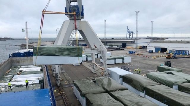 Handling in Malmö of modules for prefab houses