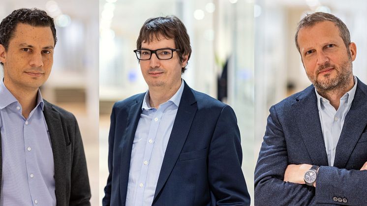 Michael Pollan und Marc-Philippe Botte, Managing Partner, und Serge Savasta, CEO von Omnes. Foto Omnes