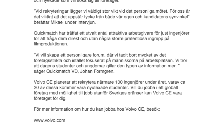 Volvo CE söker KTH studenter