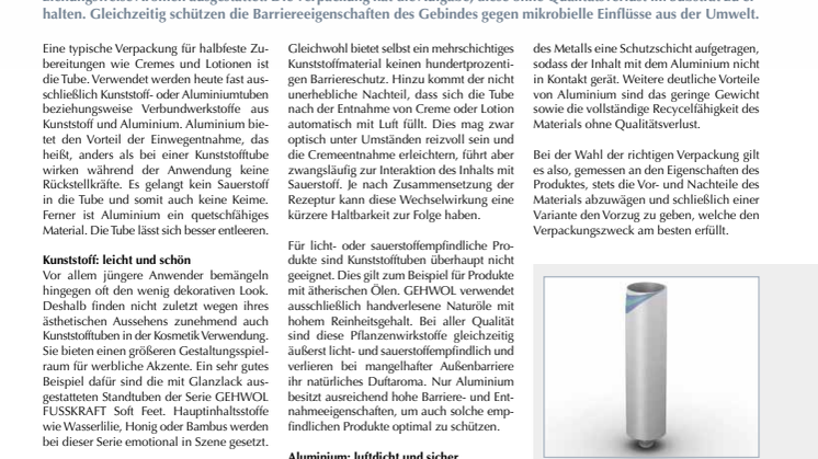 Tubenmaterial für Kosmetika: Mehr als nur eine Frage der Optik