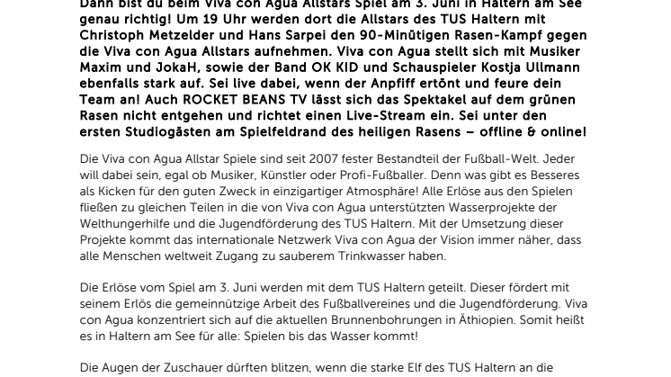 Viva con Agua Allstars Fußballspiel: Kicken mit Metzelder, Sarpei, Adrion und OK KID