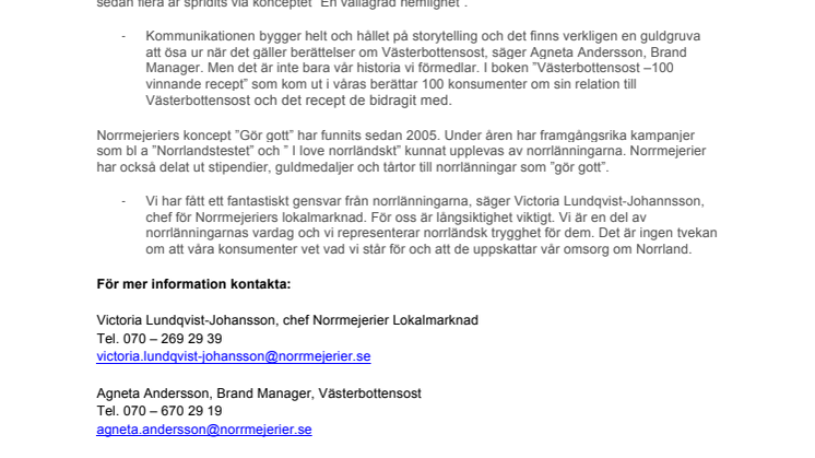 Norrmejerier dubbelt nominerad för långsiktig varumärkesvård