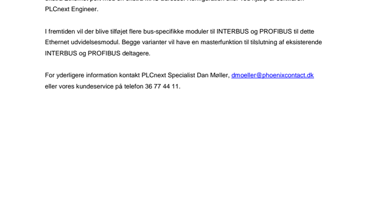 Udvidelsesmoduler til PLCnext Control controllere