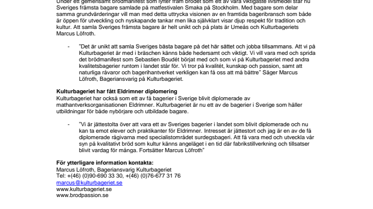 Kulturbageriet i Umeå i täten på Sveriges brödhylla