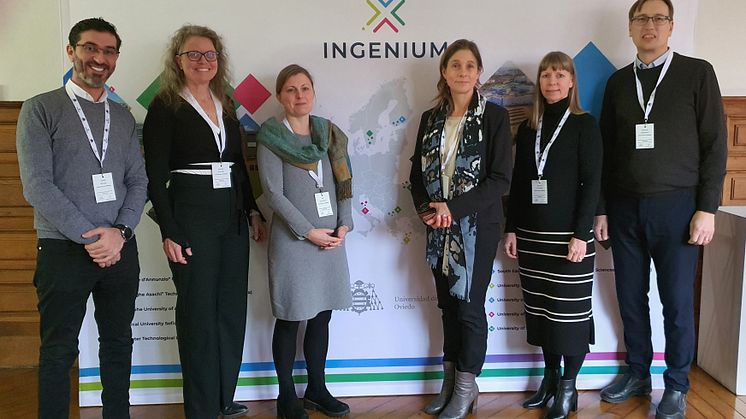 Delegationen från Högskolan i Skövde, från vänster: Taleb Nasab, Kassie Sundin, Jill Elmshorn, Christine Mulder, Sanna Larsson och Mikael Ejdebäck.
