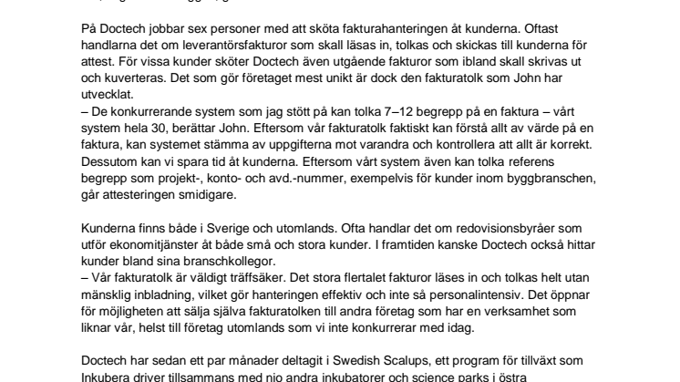 Doctech – Örebroföretaget som världsbäst på att tolka fakturor