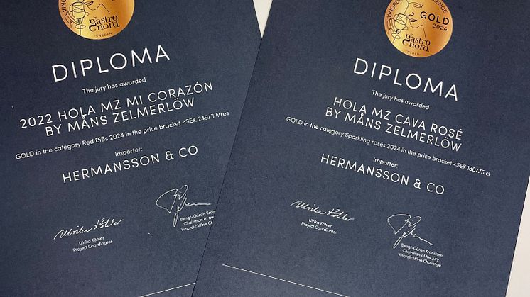Vinordic Gold Diplomas