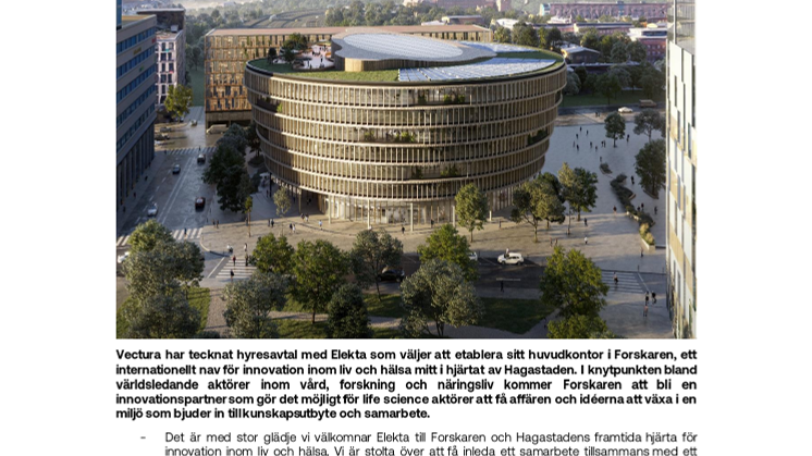 Pressmeddelande_Forskaren lockar hyresgäster och blir Elektas nya huvudkontor i Hagastaden.pdf