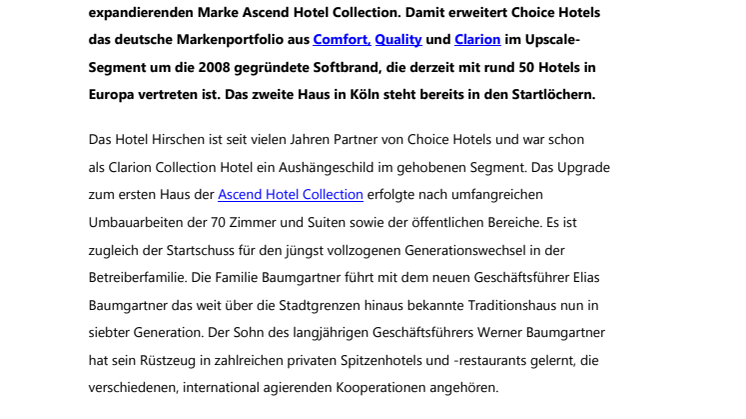 Upscale-Premiere: Deutschlands erstes Ascend Hotel eröffnet