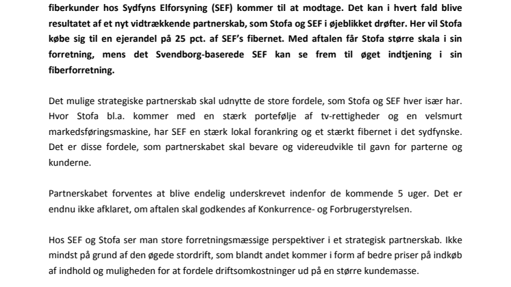 Stofa på spring som ny operatør af Sydfyns Elforsynings fibernet