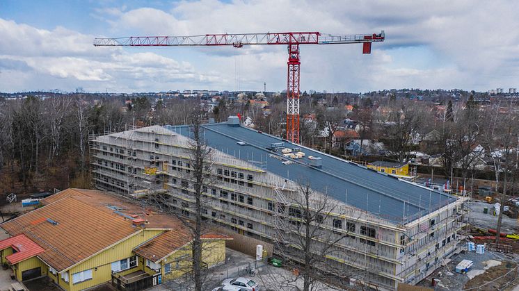 Byggbild Långsjöskolan med Windstopper