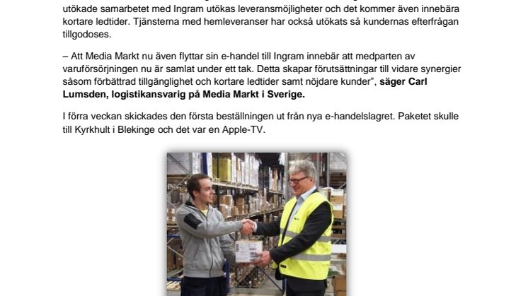 Ingram Micro och Media Markt utökar sitt samarbete