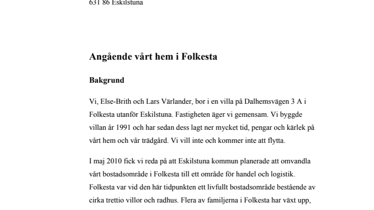 Kravbrev från Folkestaborna 2016-09-14