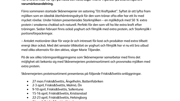 Skånemejerier presenterar Starkmjölk på Friskis&Svettis