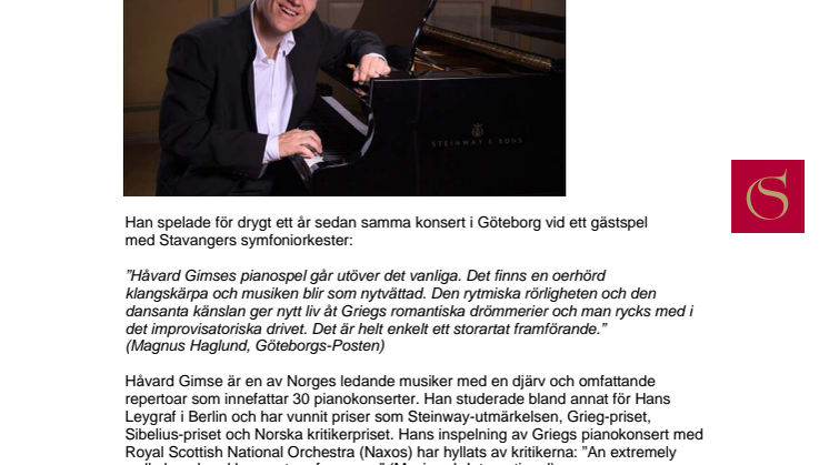 Norsk pianist räddar konsert