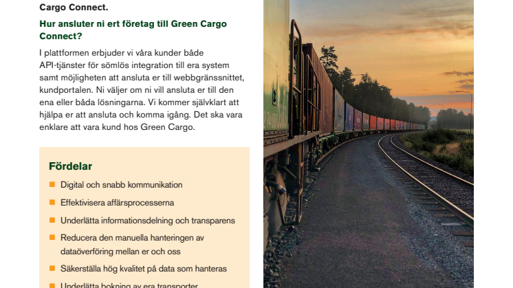 Green Cargo Connect - för enklare och snabbare kundkommunikation