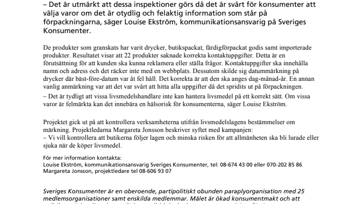 Fyra av tio matvaror brister i märkning